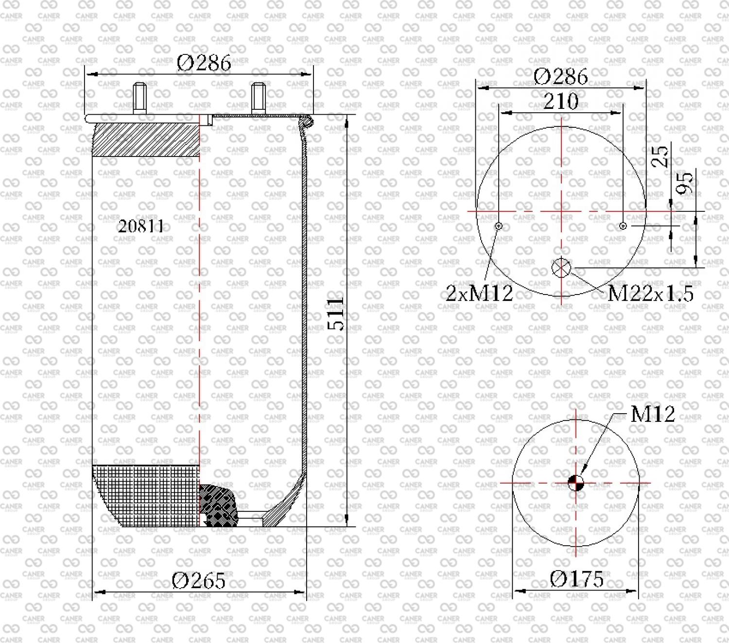 9811-01 P TRUCKTURK; DORSE 2 CİV.ALT KAPALI KÖRÜK CİV.ARA 21 CM